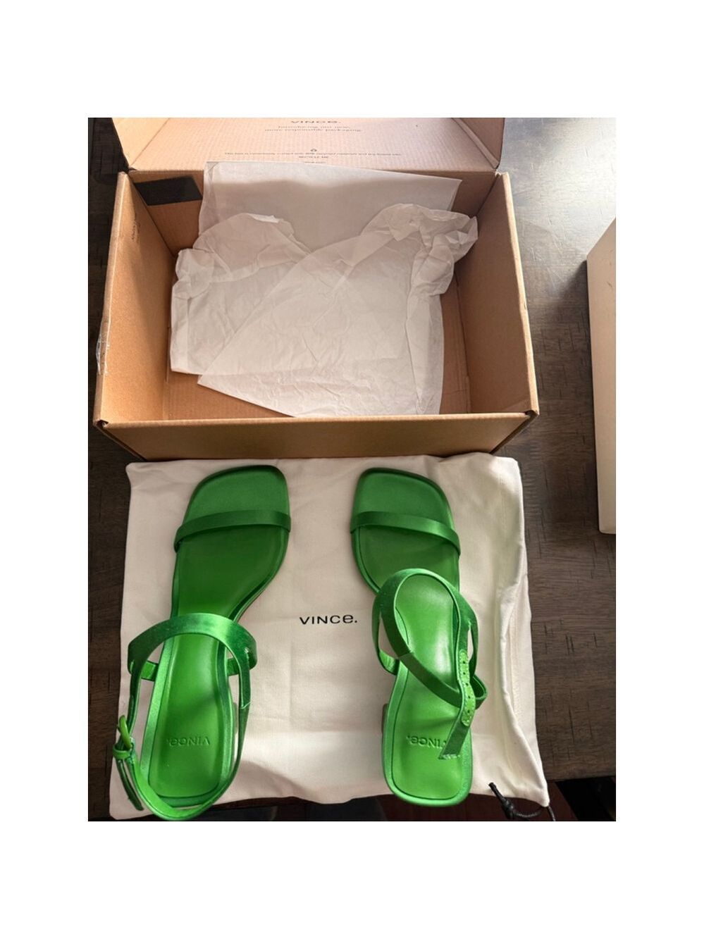 Women's Vince Green Luella-2 Satin Block Heel Sandals Size 9 - Picture 6 of 10